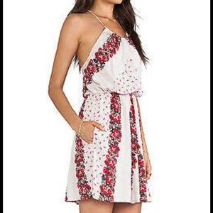 Free People Simona High Neck Dress in Light Stone Combo